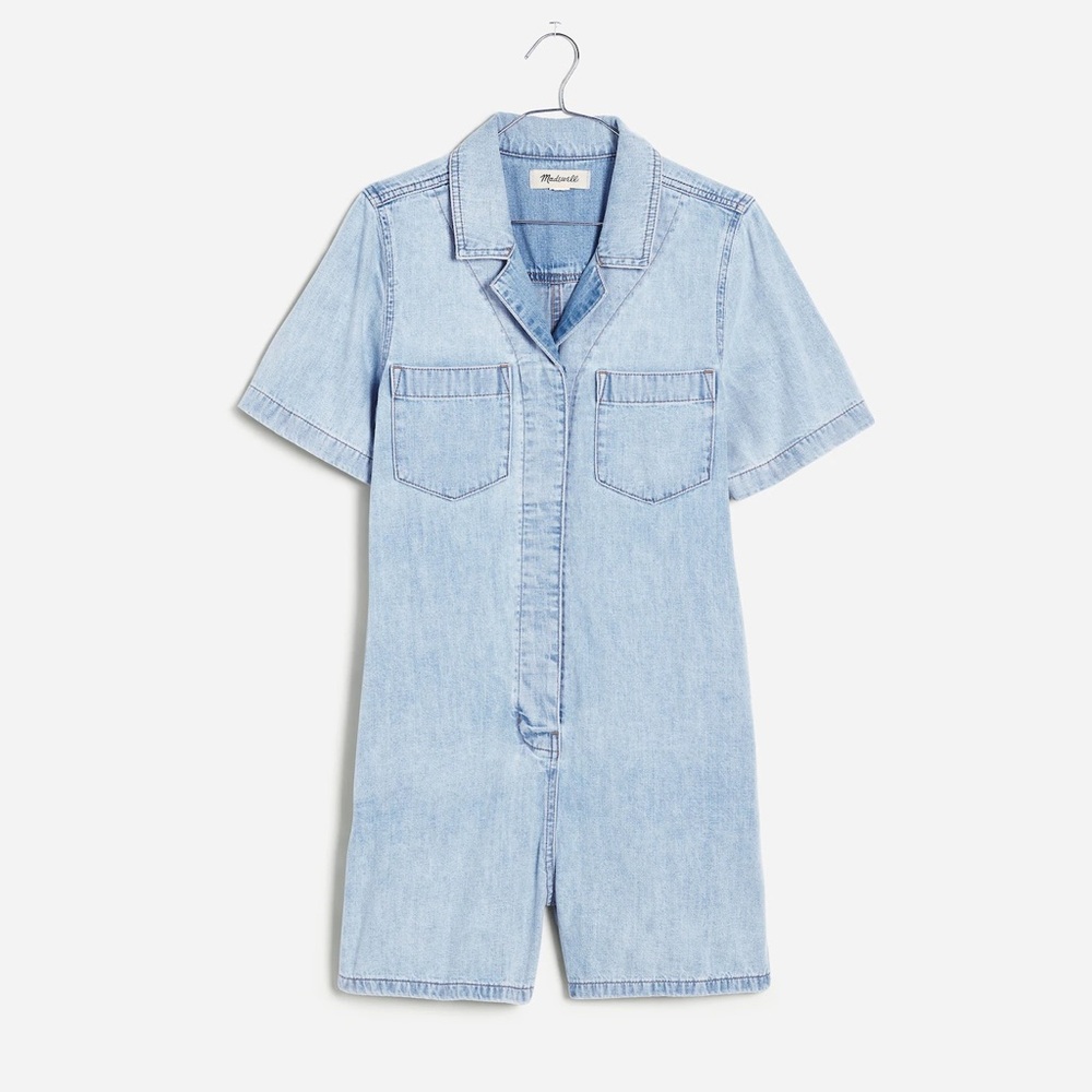 Denim Utility Romper in Fitzgerald Wash